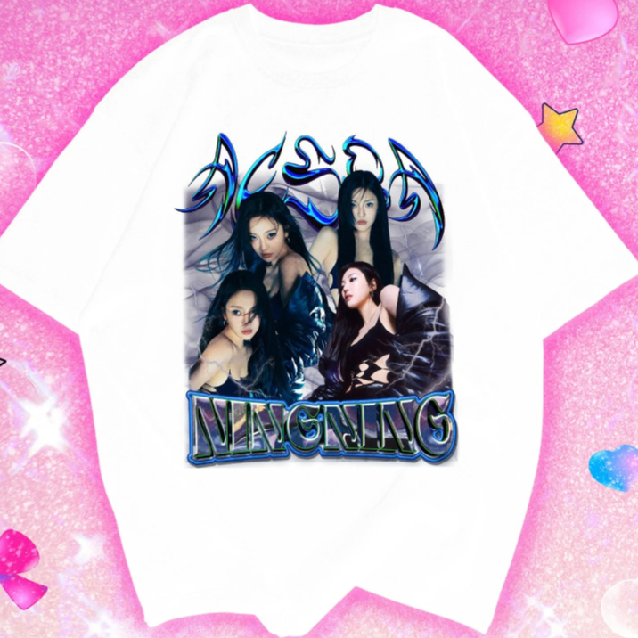 Ningning Aespa Retro Vintage เสื้อ, Ningning Aespa Bootleg เสื้อ, Ningning Aespa Kpop เสื้อ, Ningnin