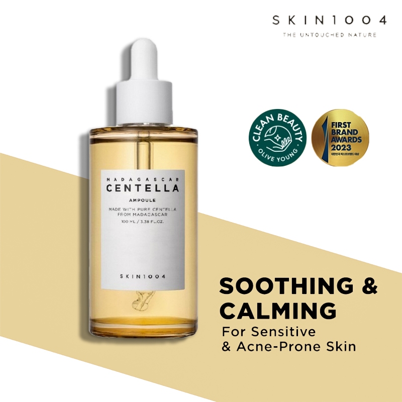 SKIN1004 Madagascar Centella Ampoule 100ml สกินวันโอว์โอว์โฟร์ แอมพูลเกาหลี.ด้วยสารสกัดบริสุทธิ์จากมาดากัสการ์ ลดสิว แอมพลู กระชับรูขุมขน เซรั่ม เกาหลี เซรั่ม เกาหลี