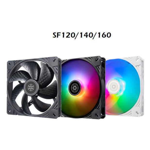 Silverstone SF120/SF140/SF160 Shark Force 120 มม./140 มม./160 มม.พัดลม PWM ARGB สําหรับเคสพีซีและคูลเลอร์และอ่างความร้อน