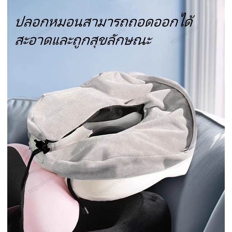 หมอนรองคอตัวยู พกพาสะดวก บรรเทาความเมื่อยล้า ผ้ากำมะหยี่ หมอนรองคอเมมโมรี่โฟมแท้