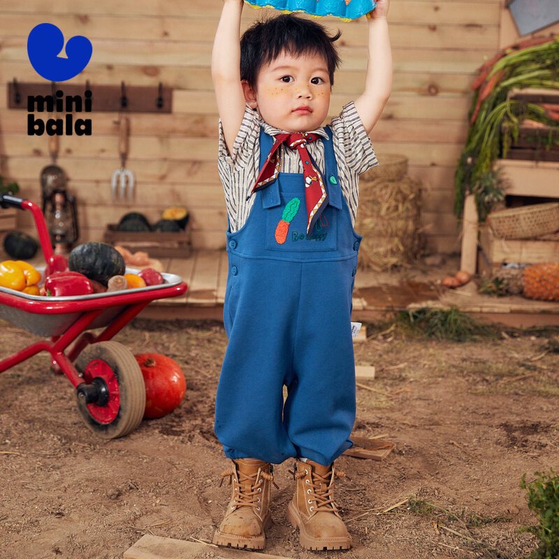 Mini Bala Stylish Autumn Baby Overalls อินเทรนด์และน่ารักยืดสําหรับ Comfort และ Ease Retro Charm