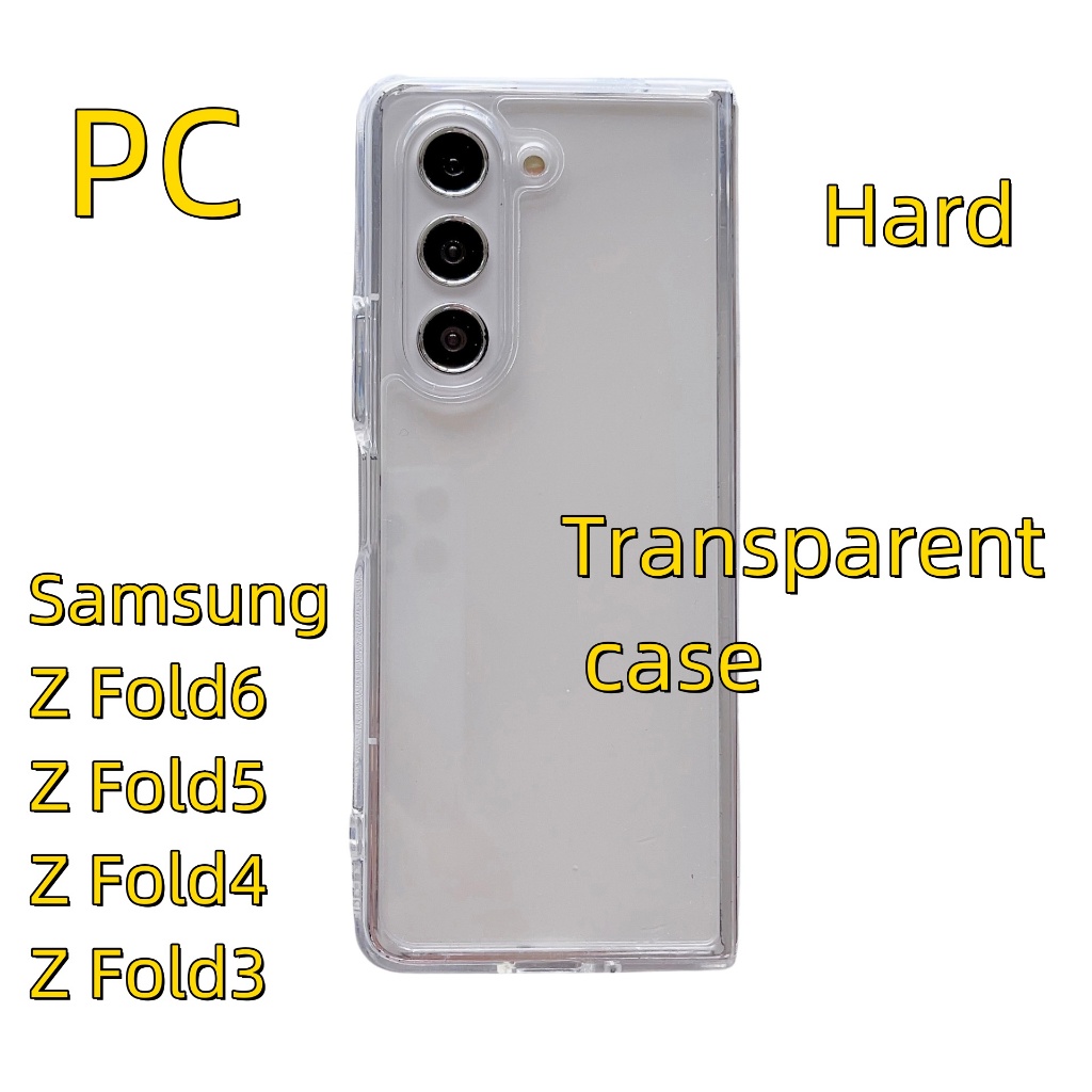 [Globalet] Clear Simple Glossy Casing สําหรับ Samsung Galaxy Z Fold6 Z Fold5 Fold4 Fold3 ทนทาน Hard PC Z พับ 6 5 4 3 เคสโทรศัพท์