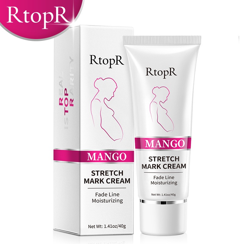 RtopR FDA มะม่วงครีมบํารุงผิว ลดรอยแผลเป็น รอยแตกลาย ครีมทาท้องลาย ลดรอยแตกลาย ท้องลาย ริ้วรอยจากการตั้งครรภ์ - Stretch Mark Cream 40 กรัม