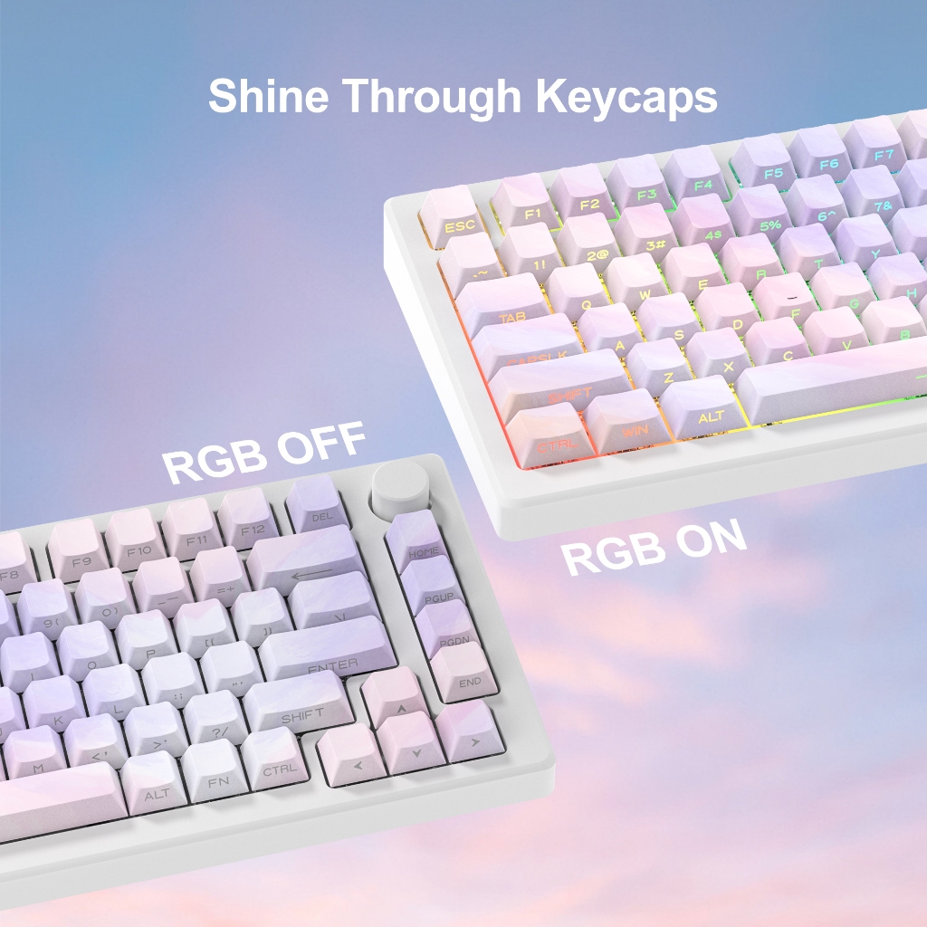 Voier 136 คีย์ธีม Keycaps พิมพ์ด้านข้าง 5 ด้านข้าง Dye-Sub PBT Keycaps RGB Backlit โปรไฟล์เชอร์รี่คีย์สําหรับ Cherry MX Mechanical Gamer คีย์บอร์ด