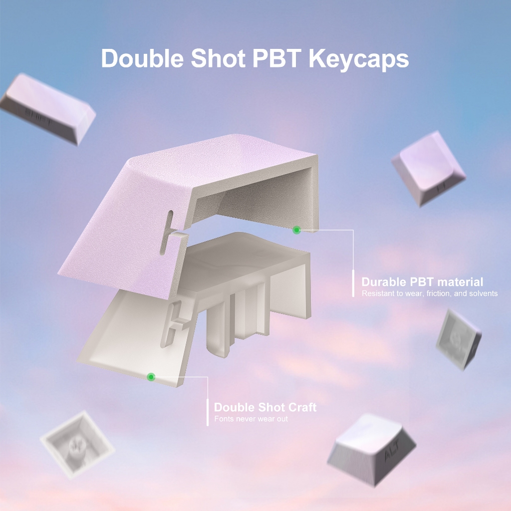 Voier 136 คีย์ธีม Keycaps พิมพ์ด้านข้าง 5 ด้านข้าง Dye-Sub PBT Keycaps RGB Backlit โปรไฟล์เชอร์รี่คีย์สําหรับ Cherry MX Mechanical Gamer คีย์บอร์ด
