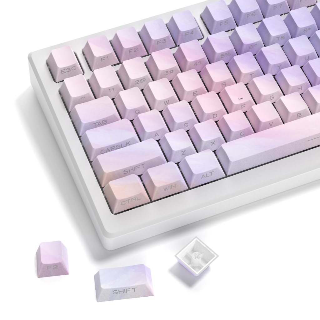 Voier 136 คีย์ธีม Keycaps พิมพ์ด้านข้าง 5 ด้านข้าง Dye-Sub PBT Keycaps RGB Backlit โปรไฟล์เชอร์รี่คีย์สําหรับ Cherry MX Mechanical Gamer คีย์บอร์ด