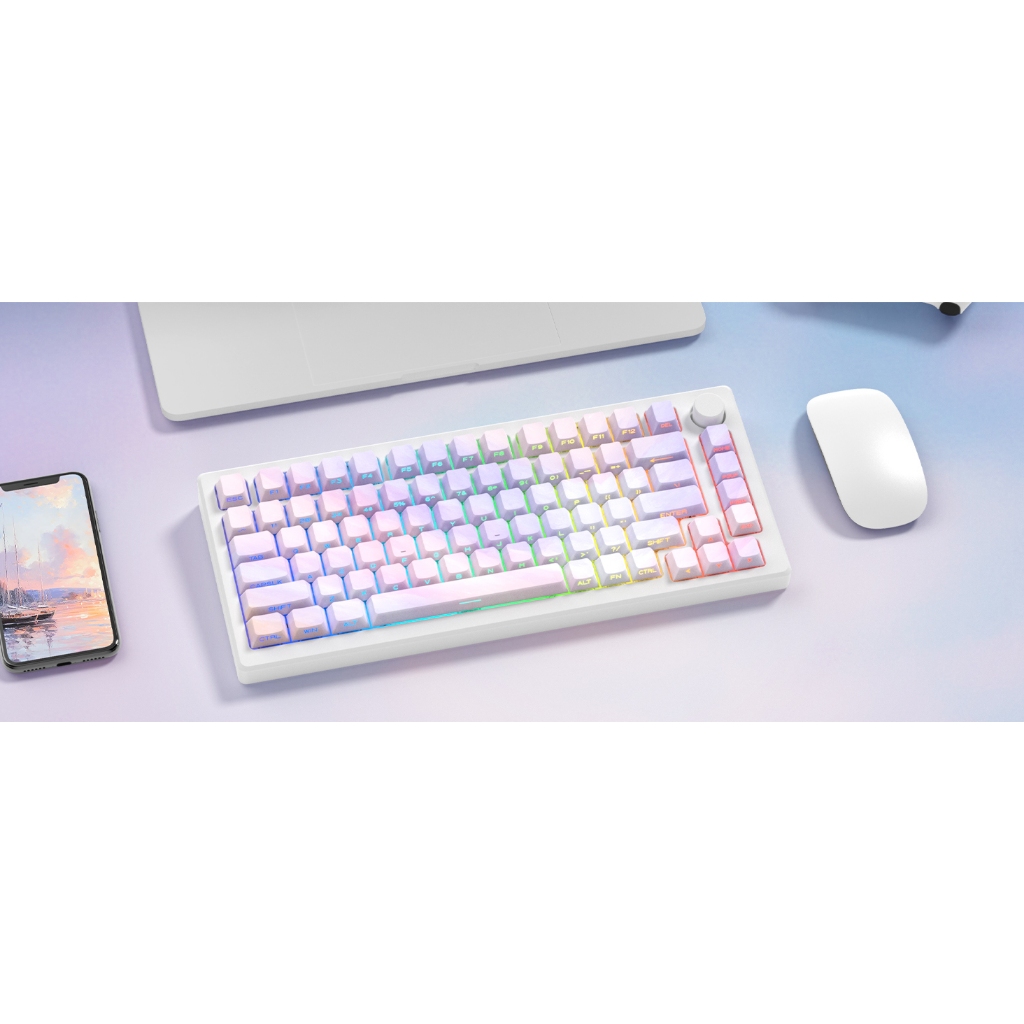 Voier 136 คีย์ธีม Keycaps พิมพ์ด้านข้าง 5 ด้านข้าง Dye-Sub PBT Keycaps RGB Backlit โปรไฟล์เชอร์รี่คีย์สําหรับ Cherry MX Mechanical Gamer คีย์บอร์ด