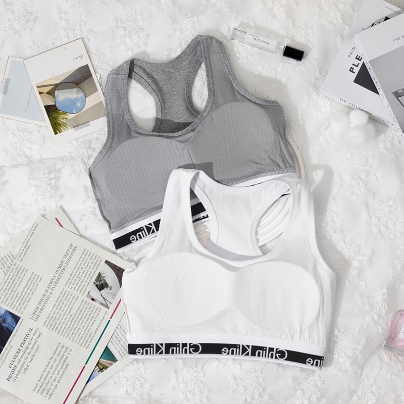 แฟชั่นชุดชั้นในกีฬาชุดชั้นในชุดฟองน้ํา เบาะ เสื้อกั๊กกับกางเกงขาสั้นกีฬาของผู้หญิงผ้าฝ้ายแท้ 100% - รูปที่ 4