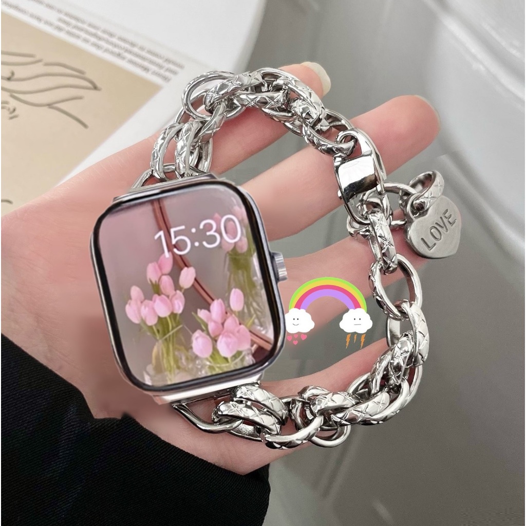 Punk Love Watch Strap For Redmi watch 6 สาย Redmi watch 5 Active Strap Redmi watch 3 Active สาย Metal สาย Redmi Watch 6 Strap Metal Redmi watch 5 Active สาย Designed สาย Redmi watch 3 Active Strap Replacement Redmi watch 3 สาย Redmi watch 5 Active สาย