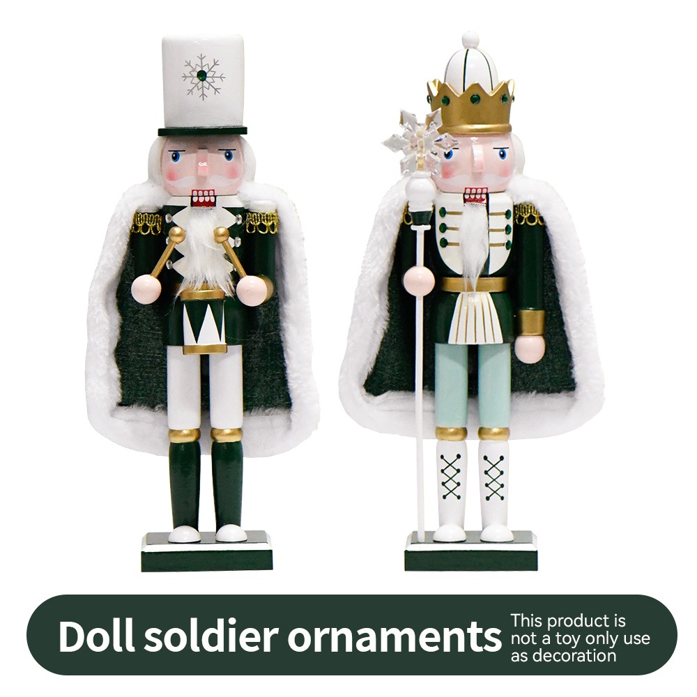 1ชิ้น30เซนติเมตรคริสต์มาส แคร็กเกอร์ ยุโรปเสื้อคลุมกษัตริย์ทหารไม้ตุ๊กตาวินเทจหุ่นสร้างสรรค์หัตถกรรมของขวัญวันหยุดสก์ท็อปเครื่องประดับโฮมออฟฟิศตกแ