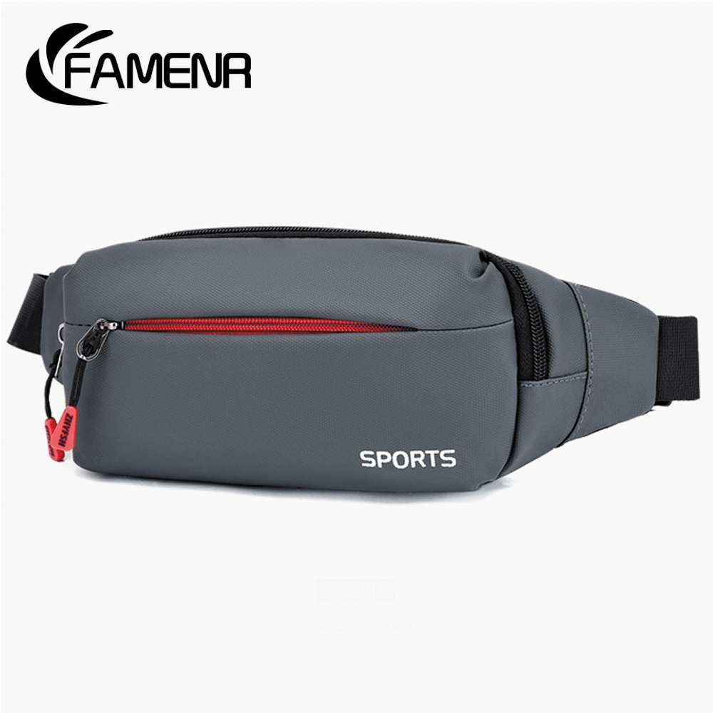 FAMENR【พร้อมส่ง】กระเป๋าคาดเอว ราคาถูก กระเป๋าคาดอก กระเป๋าสะพายข้าง 4 ช่องซิป
