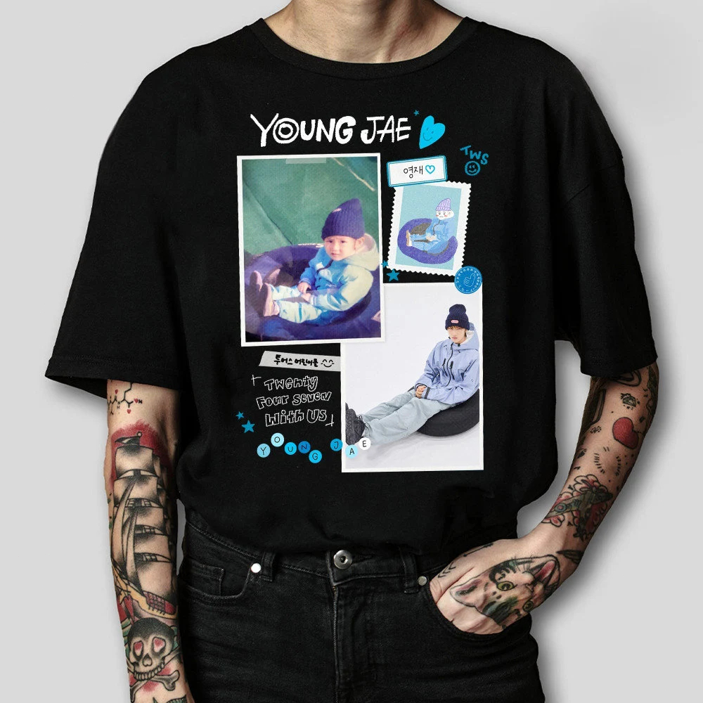 Youngjae Tws Kpop เสื้อยืด Tws สมาชิกเสื้อ Tws Merch ฤดูร้อน Beat อัลบั้ม Tws เสื้อ