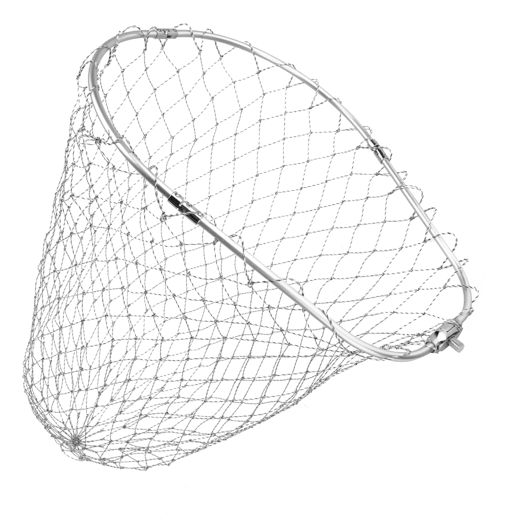 Sanlike ตกปลาสุทธิแบบพกพากรอบพับตาข่ายไนลอนอลูมิเนียมกรอบตกปลา Landing Dip สุทธิ