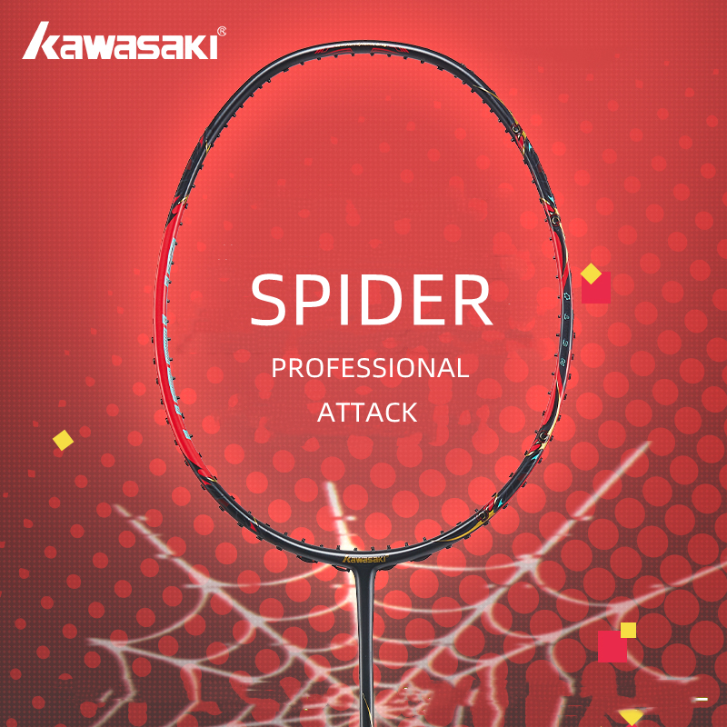 KAWASAKI ไม้แบดมินตันมืออาชีพคาวาซากิ SPIDER 4U 18-32LBS คาร์บอนเต็มโจมตีเดี่ยว Racquet