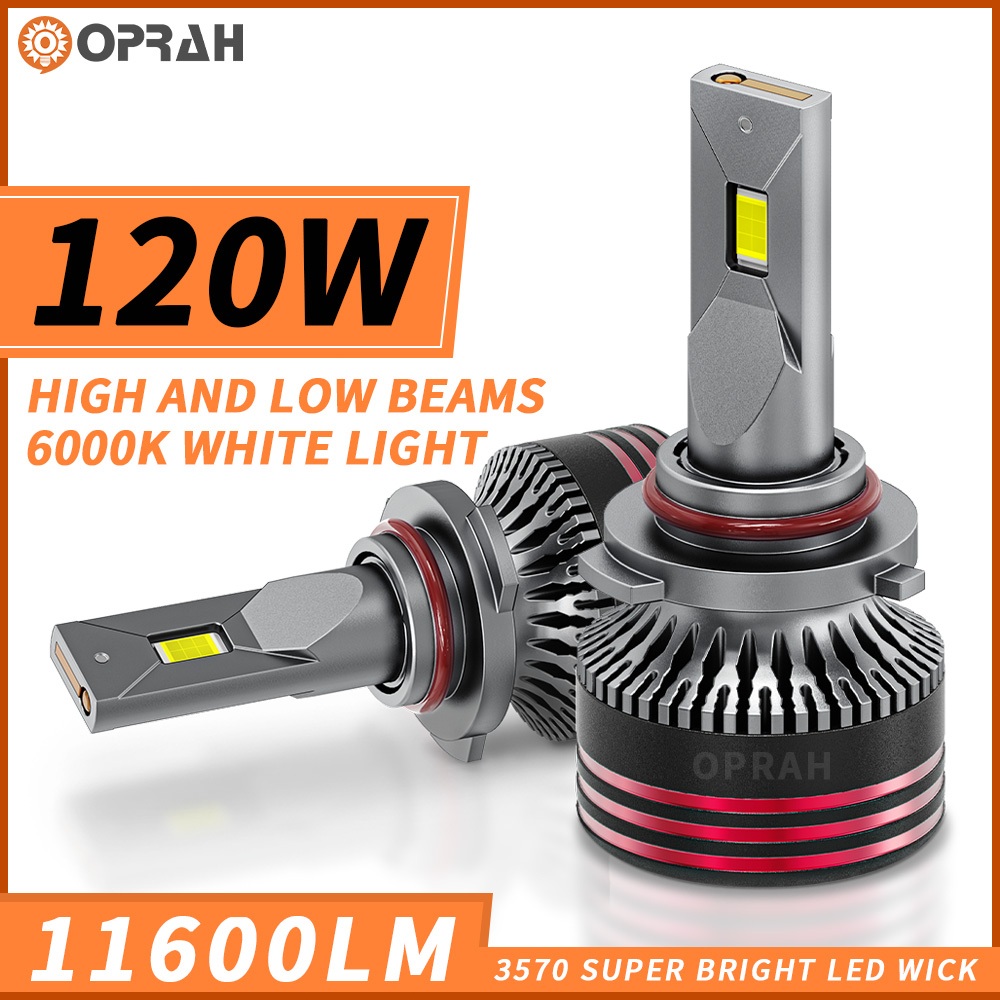 [คลังสินค้าพร้อม] 2pcs M8 120W High Power Super Bright H4 LED ไฟหน้า 3570 ไฟหน้า H1 H7 H8/H11/H16 HB3/9005 HB4/9006 9012 880 ไฟหน้ารถหลอดไฟสูง/ต่ํา 12V