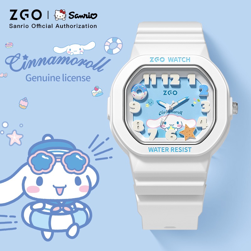 💥ส่งฟรี💥ZGO x Sanrio นักเรียนมัธยมศึกษานาฬิกาอิเล็กทรอนิกส์กันน้ำแฟชั่นน่ารักราค