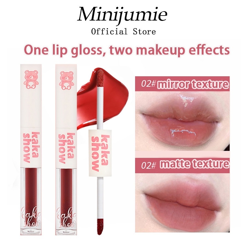 Kakashow ลิปสติก สองหัว 2in1 ลิปกลอส ลิปแมท เคลือบริมฝีปาก ดูอวบอิ่ม สีสวย พกพาง่าย