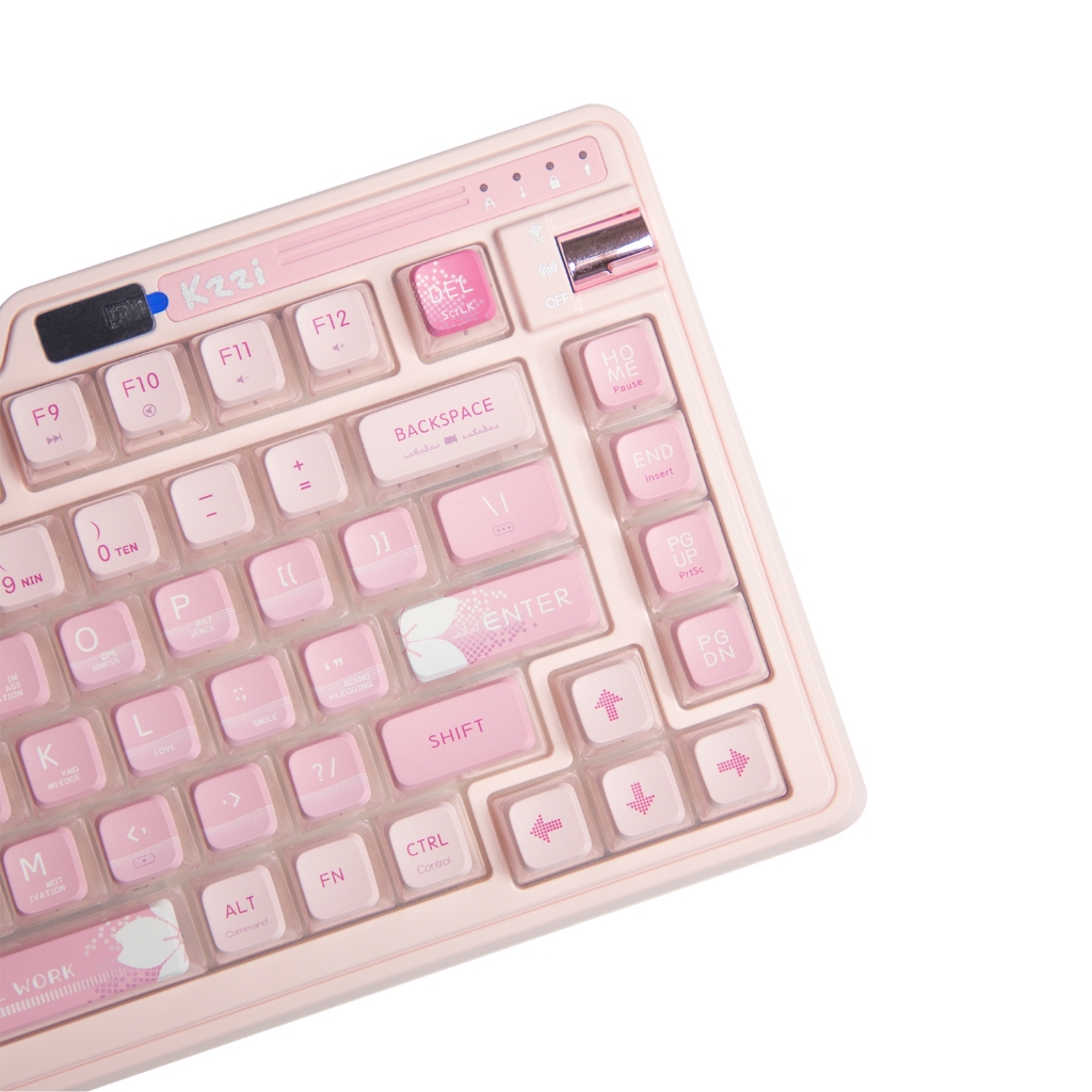 Kzzi Kezhi K75 Pro+ ไร้สายสามโหมดคีย์บอร์ดปะเก็นเกม RGB ผงทอง Fast Silver Flame 80% คีย์บอร์ด