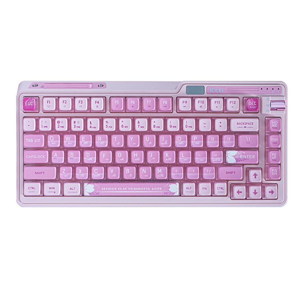 Kzzi Kezhi K75 Pro+ ไร้สายสามโหมดคีย์บอร์ดปะเก็นเกม RGB ผงทอง Fast Silver Flame 80% คีย์บอร์ด