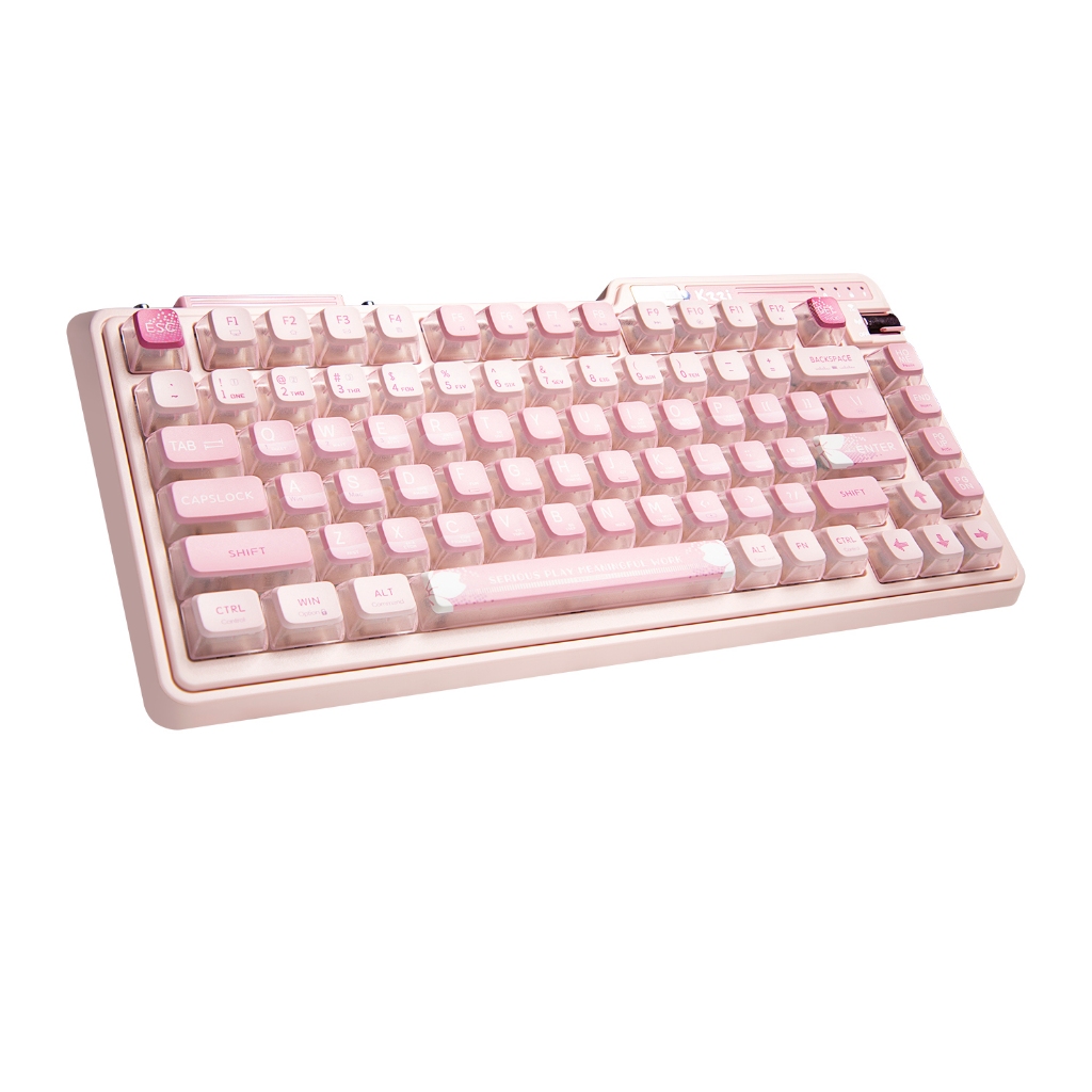 Kzzi Kezhi K75 Pro+ ไร้สายสามโหมดคีย์บอร์ดปะเก็นเกม RGB ผงทอง Fast Silver Flame 80% คีย์บอร์ด