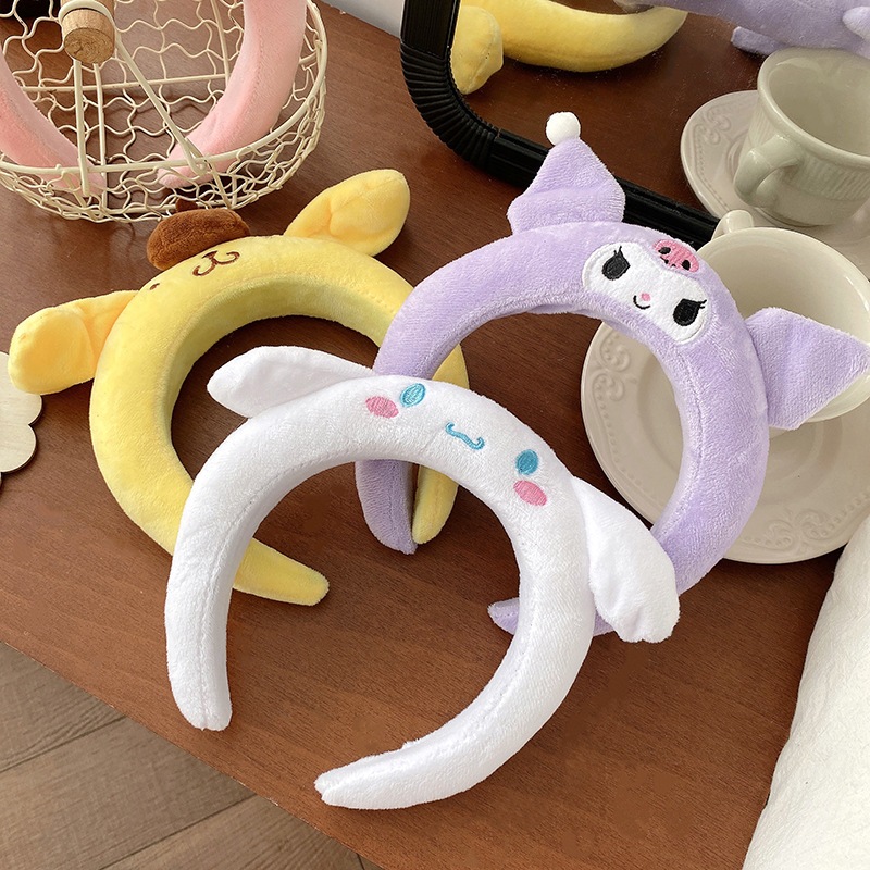 Sanrio ที่คาดผม ผ้ากํามะหยี่ขนนิ่ม ลายการ์ตูน Melody Cinnamon Dog น่ารัก สําหรับเด็กผู้หญิง