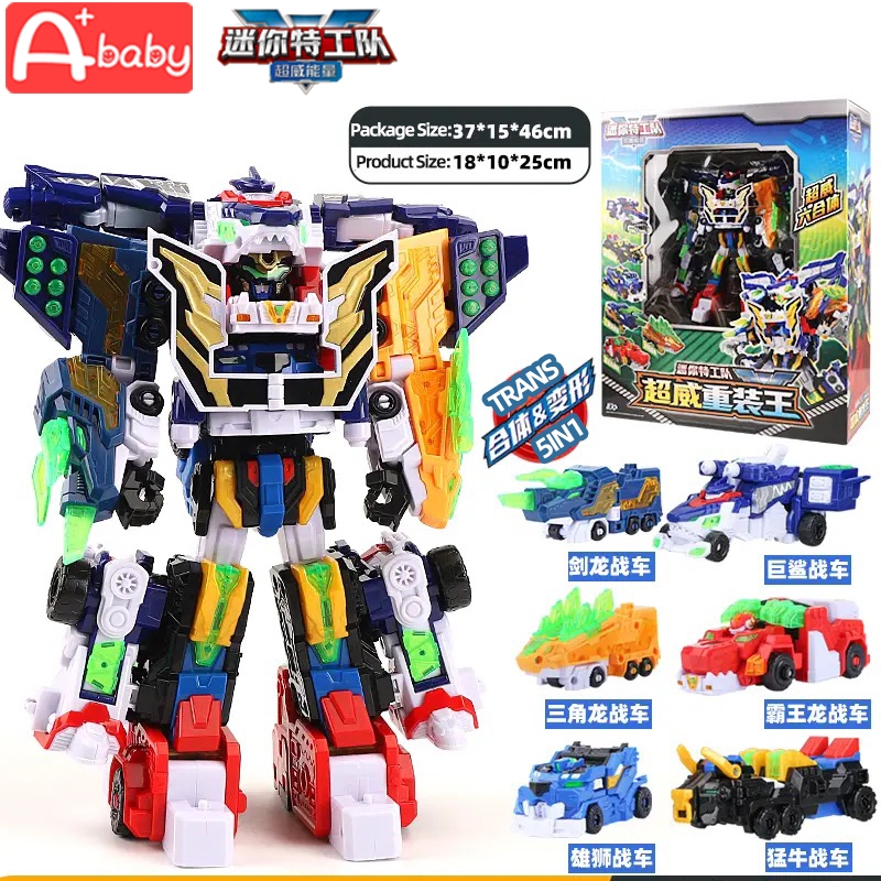 Mini Force V Rangers Original Robot Action Figure Transformation ของเล่นสําหรับเด็ก