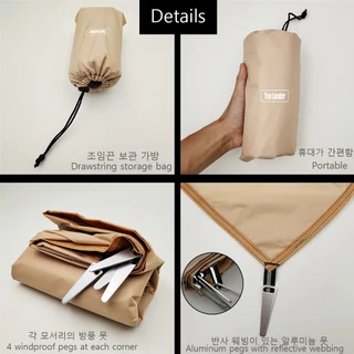 แผ่นปูพื้นปิกนิก พร้อมหมุด กันน้ํา แบบพกพา ขนาดใหญ่ 240x210 สําหรับตั้งแคมป์กลางแจ้ง
