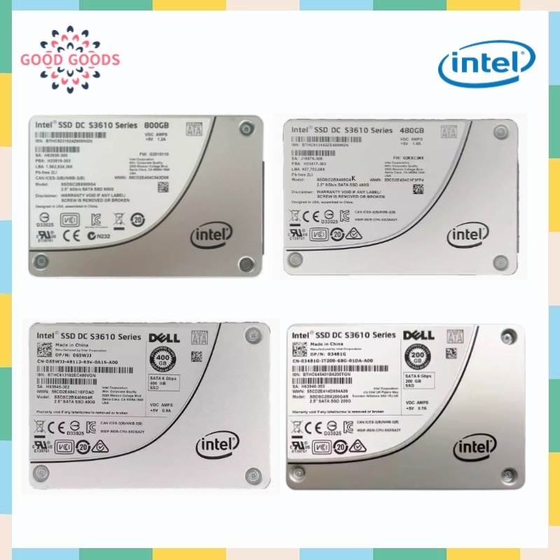 Intel DC S3610 2.5 "200GB 400GB 480GB 800GB SATA III MLC ไดรฟ์ Solid State ภายใน (SSD) SSDSC2BX800G4