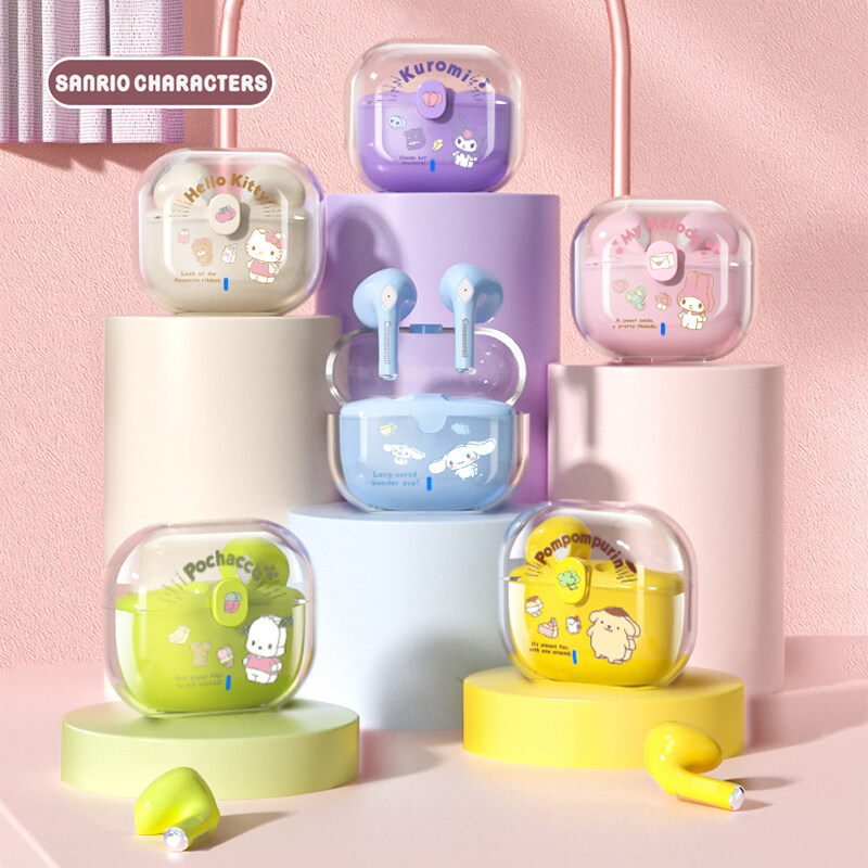 Sanrio หูฟังบลูทูธ LY-505 อายุการใช้งานแบตเตอรี่ ที่ยาวนานมาก คุณภาพเสียง HIFI โปร่งแสง