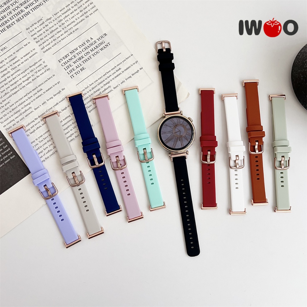 18 มม.ซิลิโคนสําหรับ Huawei GT5/GT4 41 มม./Garmin Venu 3S/2S/GEN6 42 มม.Slim สายรัดข้อมือ