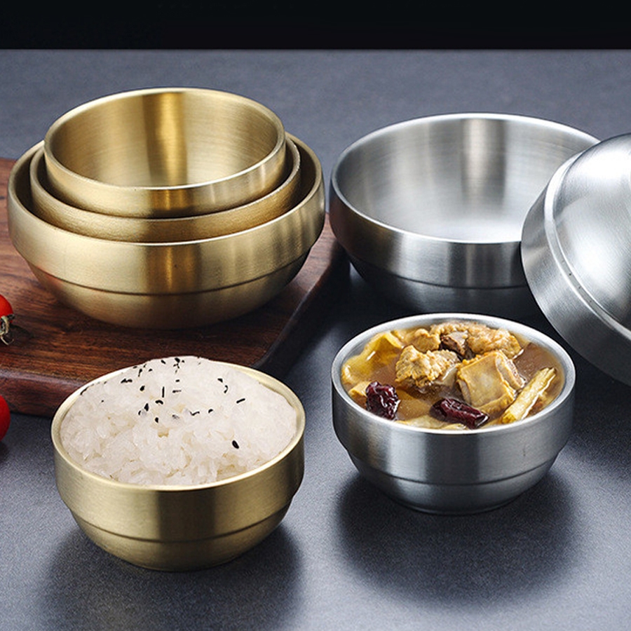 Oukeai ชามสแตนเลสสไตล์เกาหลี Golden Cooking Bowl