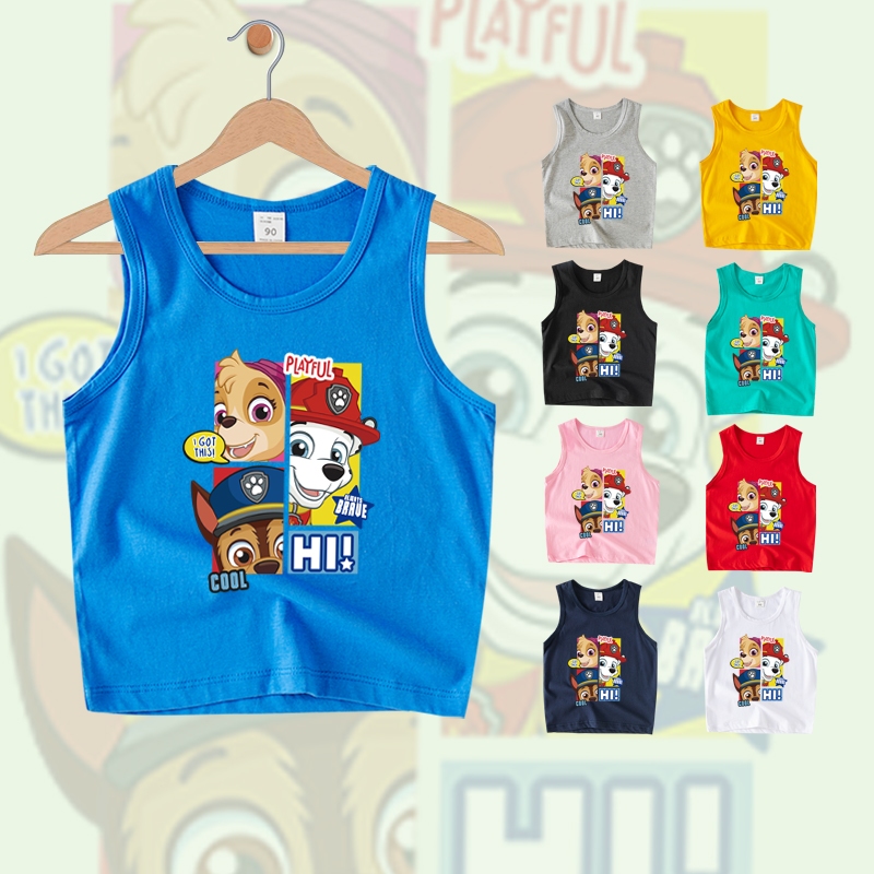 เสื้อกล้ามเด็ก Paw Patrol พิมพ์ลายการ์ตูน ผ้าฝ้าย 100% 8 สี พร้อมส่ง ใส่ได้ทั้งเด็กผู้ชายและผู้หญิง
