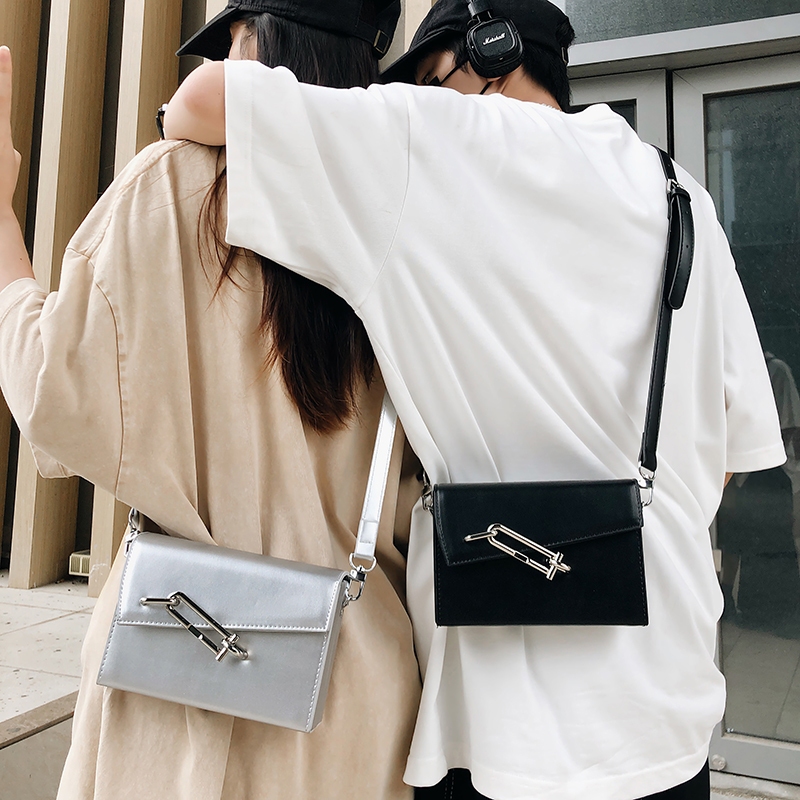 Ulzzang แฟชั่นเกาหลี PU ความจุขนาดใหญ่ผู้ชายกระเป๋าสะพายข้างสําหรับผู้ชาย