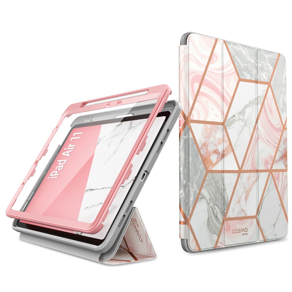 I-blason สําหรับ iPad Air 11 นิ้ว M2 6th 2024 ตัวป้องกันหน้าจอในตัวพร้อมที่ใส่ดินสอ Full Body Trifold ขาตั้งป้องกันสมาร์ทสําหรับ iPad Air 5th/4th 10.9 นิ้ว 2022/2020