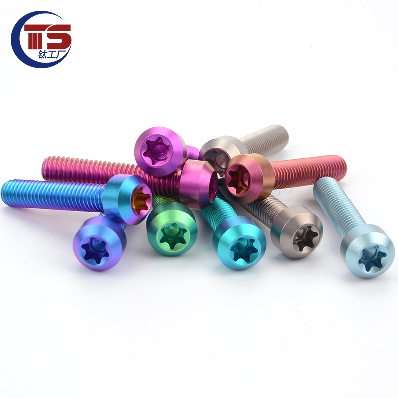 Ts M5 ทรงกระบอก Chamfering ภายใน Torx Matte สี 64 บวกไทเทเนียม M5x10/15/20/25/30/35 มม.รถจักรยานยนต์ดัดแปลงสกรูเครื่องยนต์ Hood Bolt