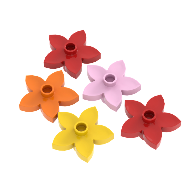 Duplo บล็อกตัวต่อดอกไม้สีสุ่มของเล่นเด็กเด็กสร้างสรรค์อนุภาคขนาดใหญ่ DIY MOC