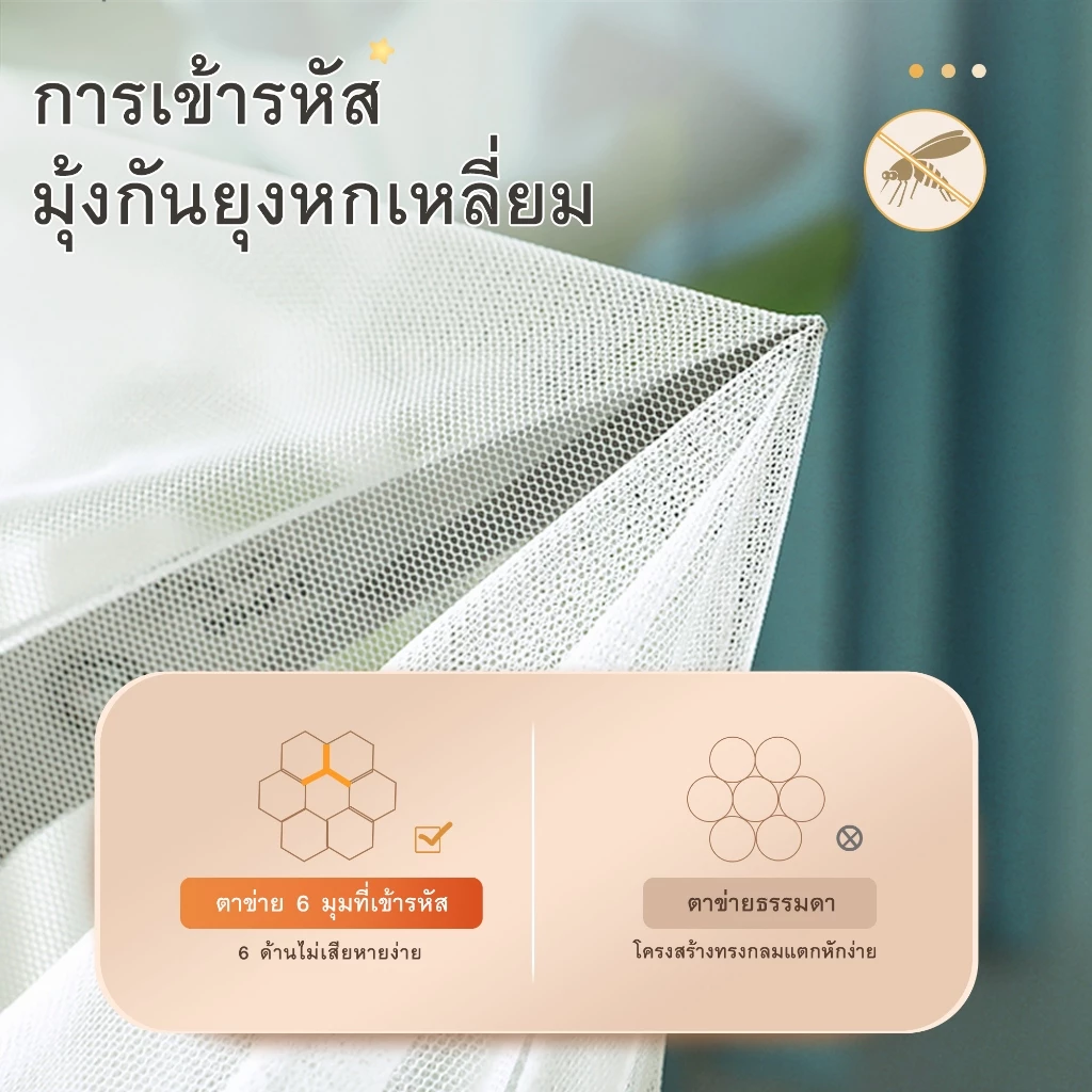 YANYANGTIAN ตาข่ายกันยุง มุ้งสามประตู ป้องกันการตกของทารก ปกป้องความเป็นส่วนตัว พร้อมผ้าม่านเตียง thumbnail 9