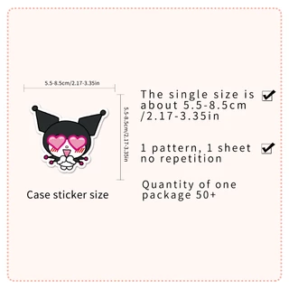 50 ชิ้นตลก Kuromi สติกเกอร์กันน้ํา DIY สําหรับโทรศัพท์แล็ปท็อปรถสติกเกอร์ Creative Home Decal