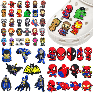 Marvel Shoe Charms ของตกแต่งการ์ตูน อุปกรณ์ PVC 55 สไตล์พร้อมปุ่ม
