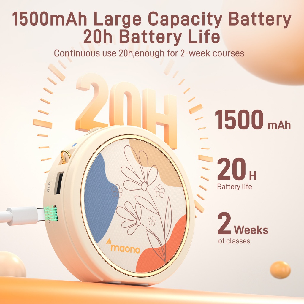 Maono M10 เครื่องขยายเสียงแบบพกพาขนาดเล็ก 10W ลําโพงเสียงดังบลูทูธ 5.3 พร้อมไมโครโฟนมืออาชีพไร้สายและปรับระดับเสียงสําหรับครู,เทรนเนอร์,ไกด์นําเที่ยว,คนขาย ราคา ถูกที่สุด ดีลบีเคเค แกลเลอรีภาพที่ 5