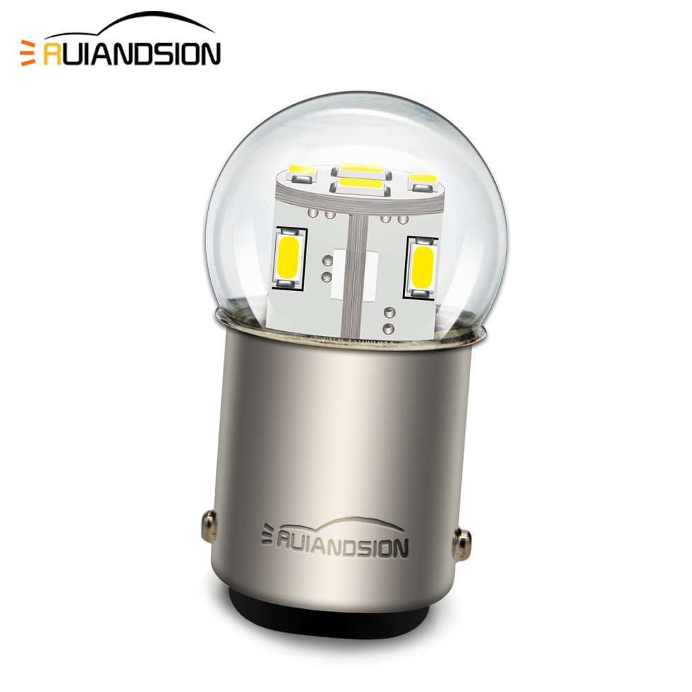 Ruiandsion BA15D หลอดไฟ LED 6V 12V 24V 48V สําหรับรถพ่วงรถยนต์ Marine RV Camper เรือไฟท้ายสีขาว Warm White