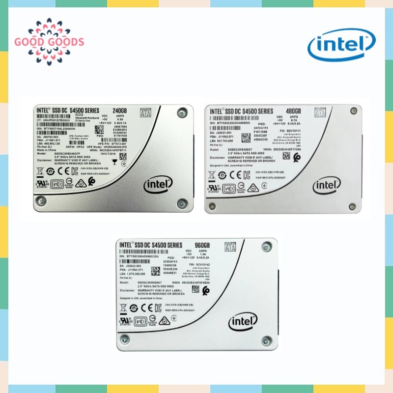 Intel DC S4500 240GB 480GB 960GB 3D NAND TLC Solid State Drive (SSD)- 2.5 "ภายใน - Sata 6Gb/s SSDSC2