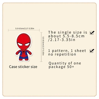 50 ชิ้นตลก Marvel Superhero สติกเกอร์กันน้ํา DIY สําหรับแล็ปท็อป/โทรศัพท์/หมวกกันน็อก/รถ/กีตาร์สติกเกอร์ Home Decal