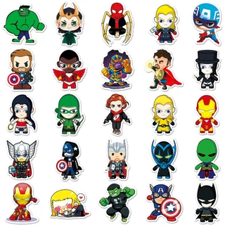 50 ชิ้นตลก Marvel Superhero สติกเกอร์กันน้ํา DIY สําหรับแล็ปท็อป/โทรศัพท์/หมวกกันน็อก/รถ/กีตาร์สติกเกอร์ Home Decal