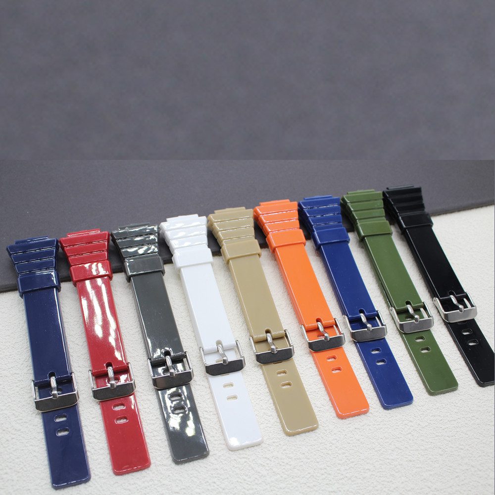 สําหรับ W-215 W215H Soft TPU Watch Band Sport Watchband Clasps สร้อยข้อมือเข็มขัด