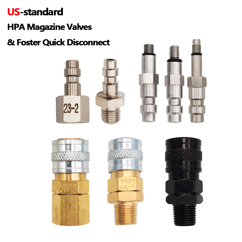 Hpa Foster US Quick Disconnect Air Release, หญิง Coupler ชายปลั๊ก Marui KJW/WE KSC/KWA สําหรับนิตยสา