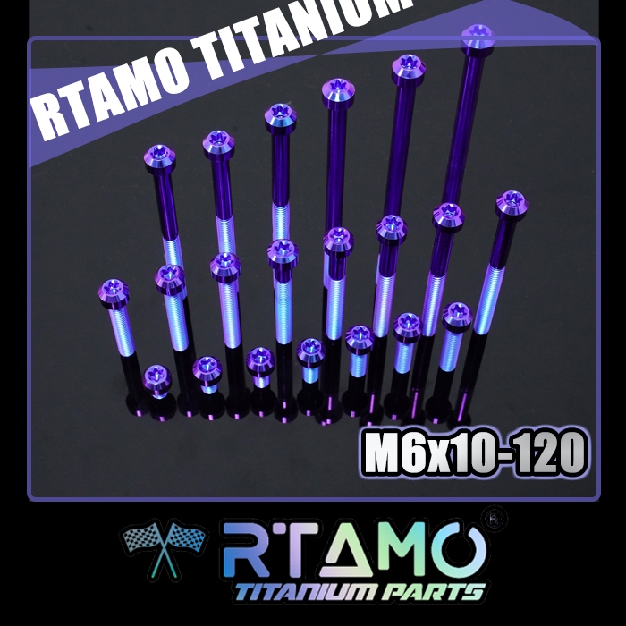 RTAMO Titanium Gr5 M6(#10) x10 -120L 10D Proti Xmax300 Forza350 คลัตช์ ปั๊มน้ำ เครื่องกำเนิดไฟฟ้า