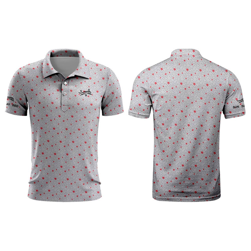 Tiger Woods Golf Sun Day Red Playboy Mens Summer Golf T-shirt Top Quick Drying Golf Club Button up T-shirt Polo shirt PRO