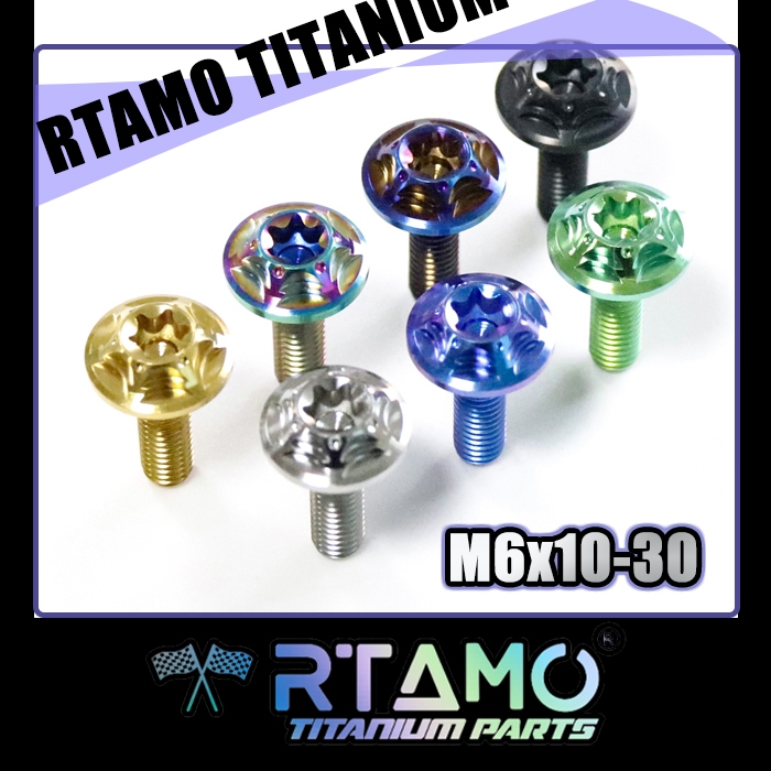 RTAMO Titanium Gr5 M6(#10)x10-30L 14D 16D Xmax Forza กระจกหน้ารถ บังโคลน พักเท้า ตัวรถ ป้ายทะเบียน N