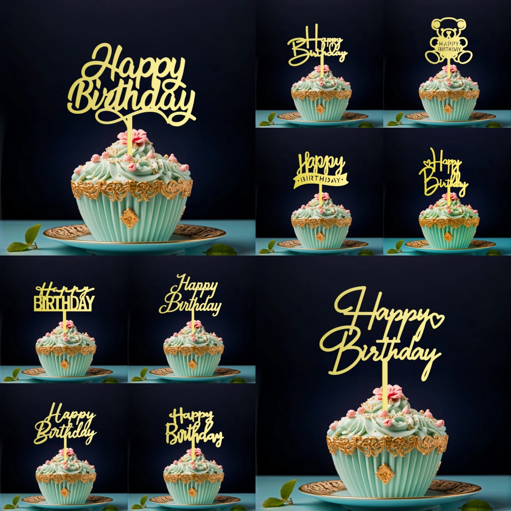 ท็อปเปอร์เค้กวันเกิด อะคริลิค 12 ชิ้น thumbnail 10